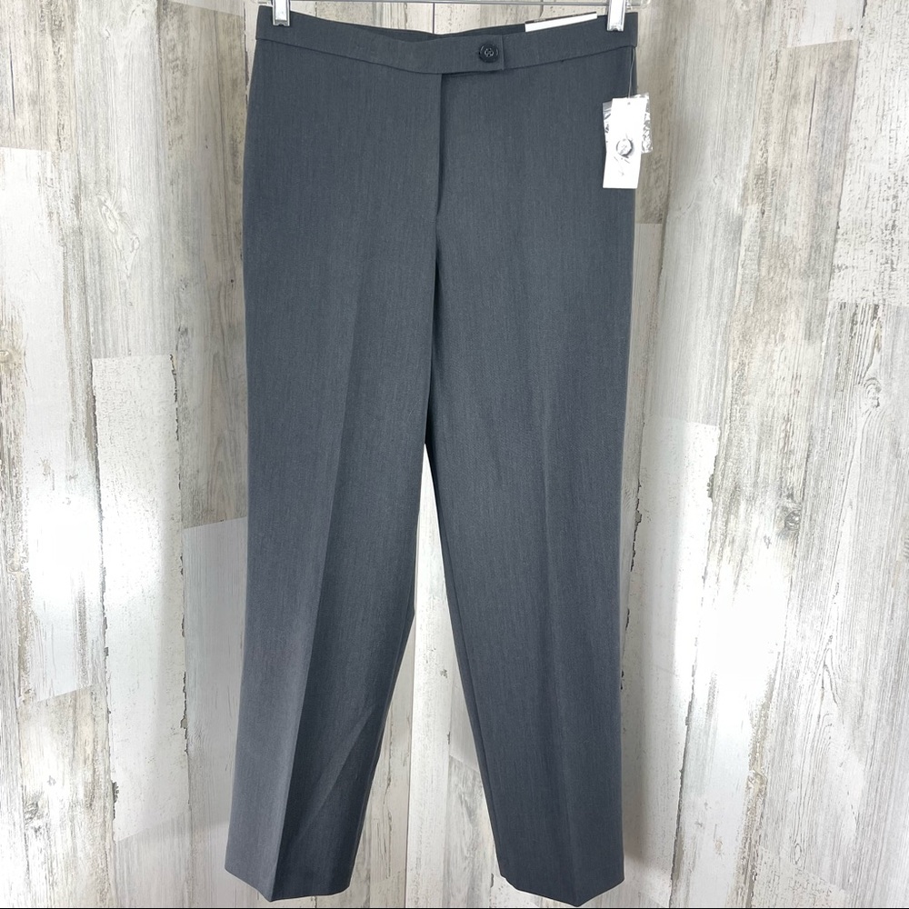 Kim Rogers Women's Gray Comfort‎ Waist Straight Leg Work Dress Pants New Sz 10